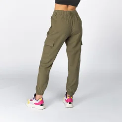 JACQUELINE de YONG - PANTALONE CARGO VERDE DA DONNA CON VITA ELASTICIZZATA