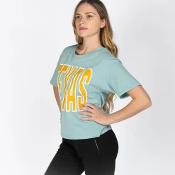 JACQUELINE de YONG - T-SHIRT MANICA CORTA IN COTONE CON SCRITTA TEXAS