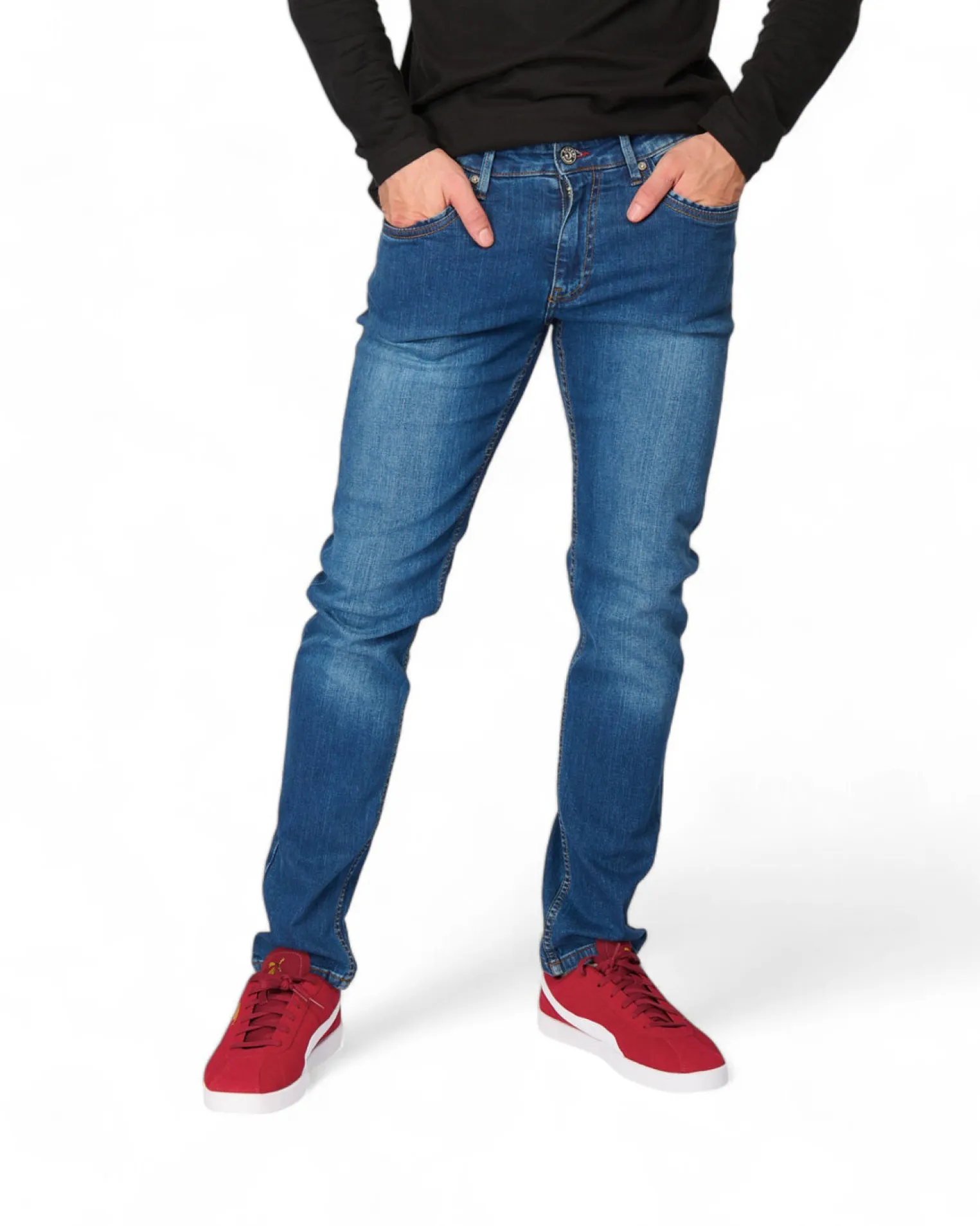 JEANS 5 TASCHE SABBIATO BLU