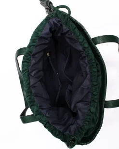 JUST GOLF - Borsa due manici verde con logo frontale e chiusura a coulisse