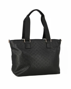 JUST GOLF - Borsa shopping nera loggata con tasca frontale e tracolla removibile