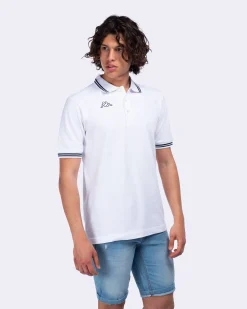 KAPPA - POLO BIANCA DA UOMO CON BORDINO A CONTRASTO LOGO MALTAX 5