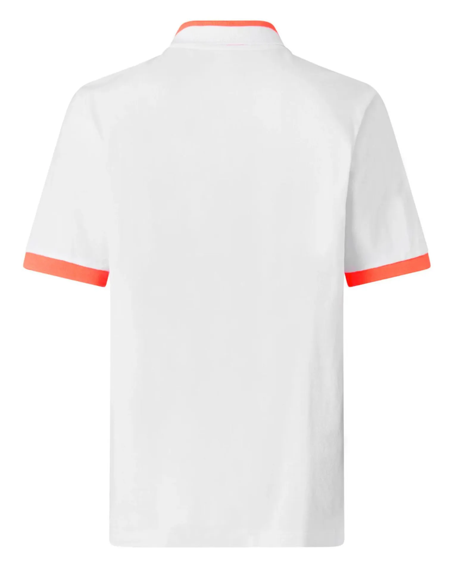 KAPPA - POLO MEZZA MANICA UOMO LOGO NEON BIANCA CON DETTAGLI ARANCIONI , 341N22W-A14