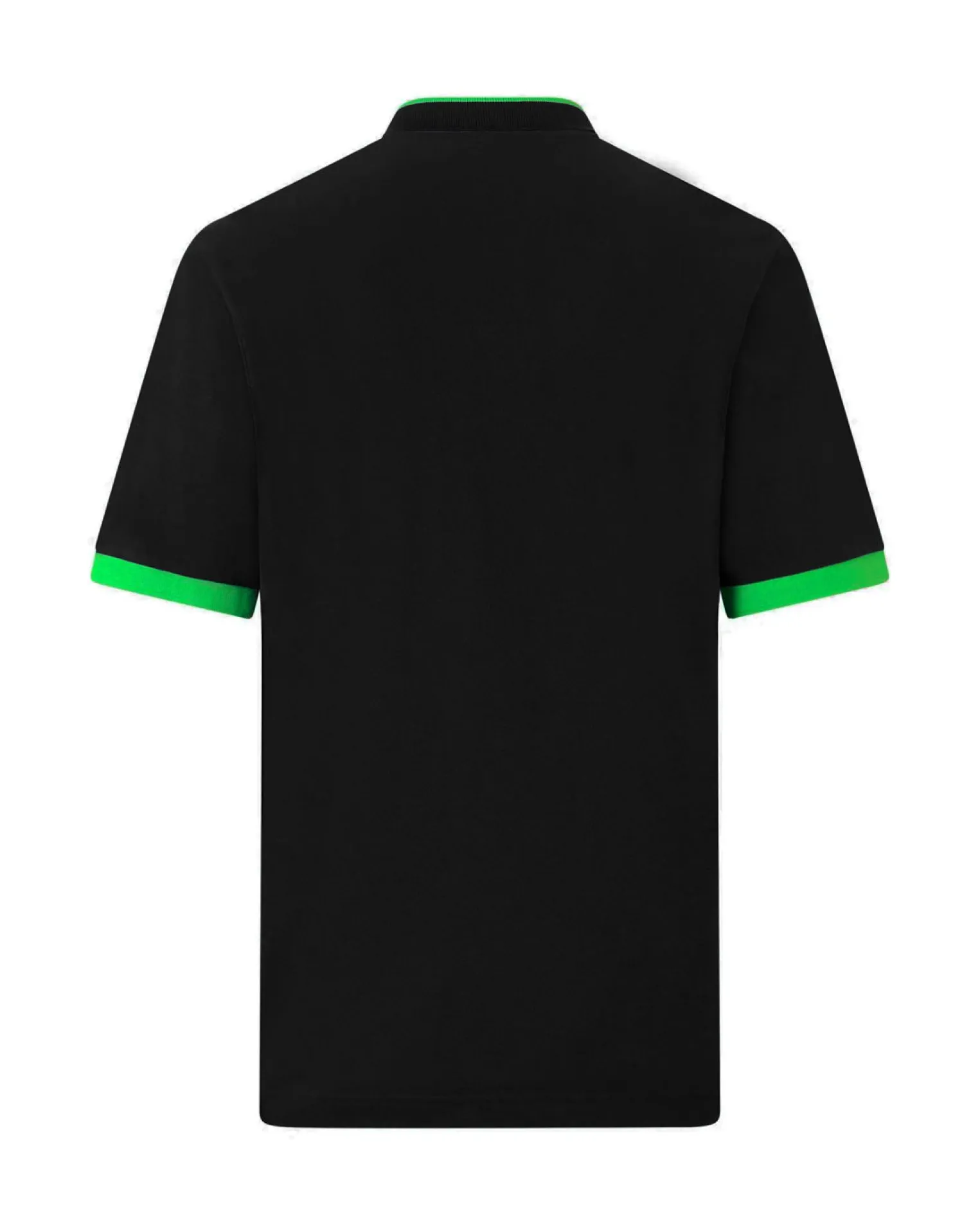 KAPPA - POLO MEZZA MANICA UOMO LOGO NEON NERA CON DETTAGLI VERDE FLUO , 341N22W-A19