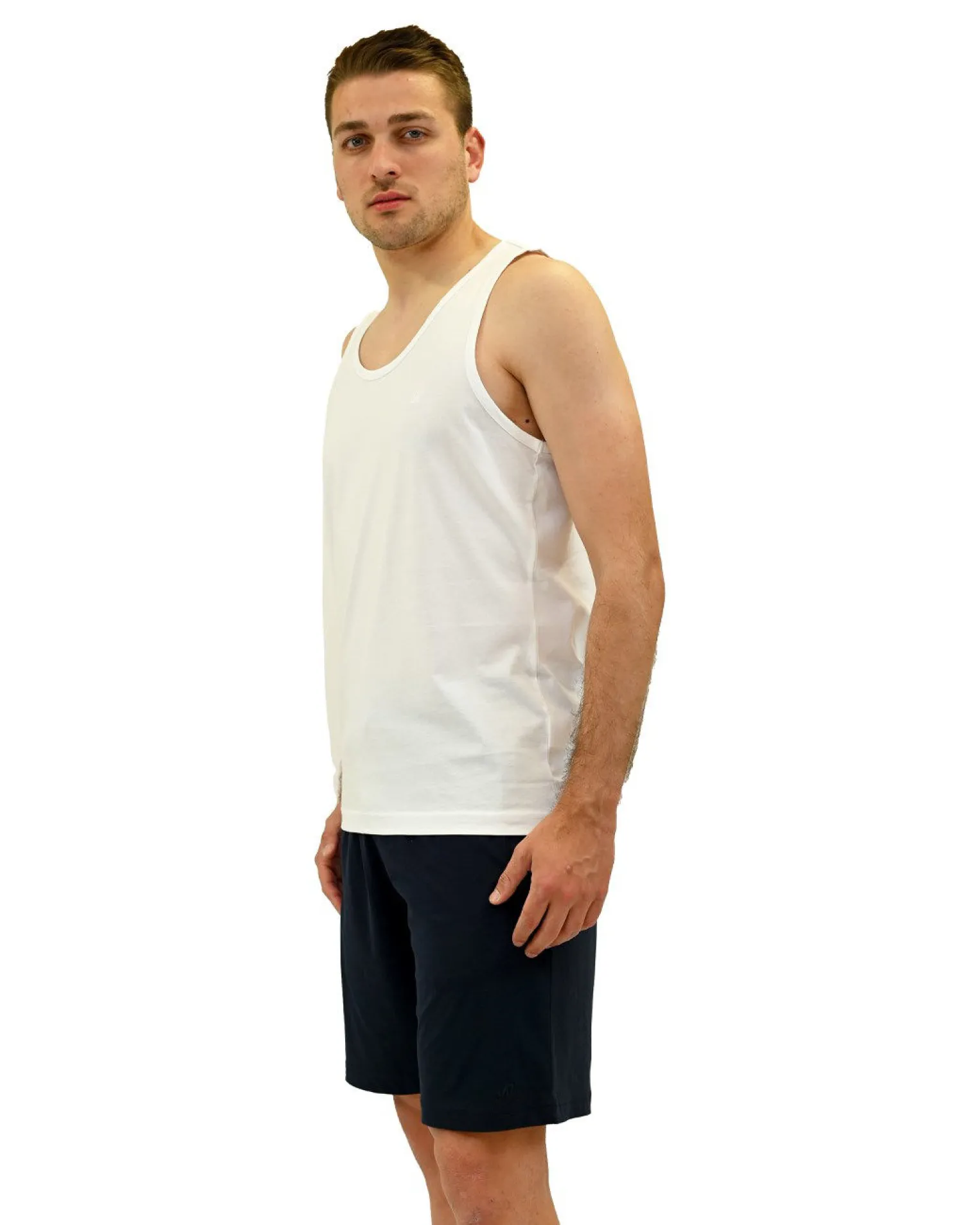 KEY UP - CANOTTA UOMO BIANCA BASIC -2JB27/0001