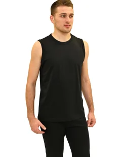 KEY UP - TSHIRT SMANICATA NERA DA UOMO IN COTONE JERSEY (STANDARD OEKO-TEX)
