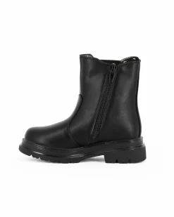 LAURA BIAGIOTTI - Beatles nero da bimba con zip laterale e scritte argento glitter