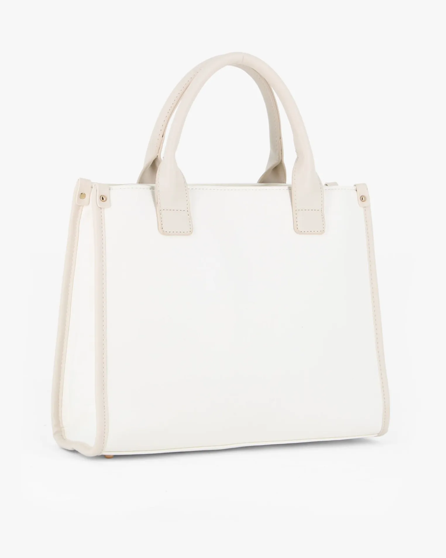 LAURA BIAGIOTTI - Borsa a mano bianca con dettaglio catenina sulla tasca frontale, tracolla removibile