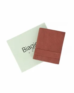LAURA BIAGIOTTI - Portafoglio marrone cannettato in VERA PELLE da uomo con ribaltina interna
