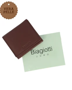 LAURA BIAGIOTTI - Portafoglio marrone da uomo in VERA PELLE