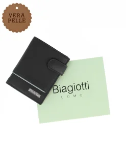 LAURA BIAGIOTTI - Portafoglio marrone da uomo in VERA PELLE