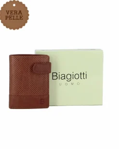 LAURA BIAGIOTTI - Portafoglio marrone da uomo in VERA PELLE