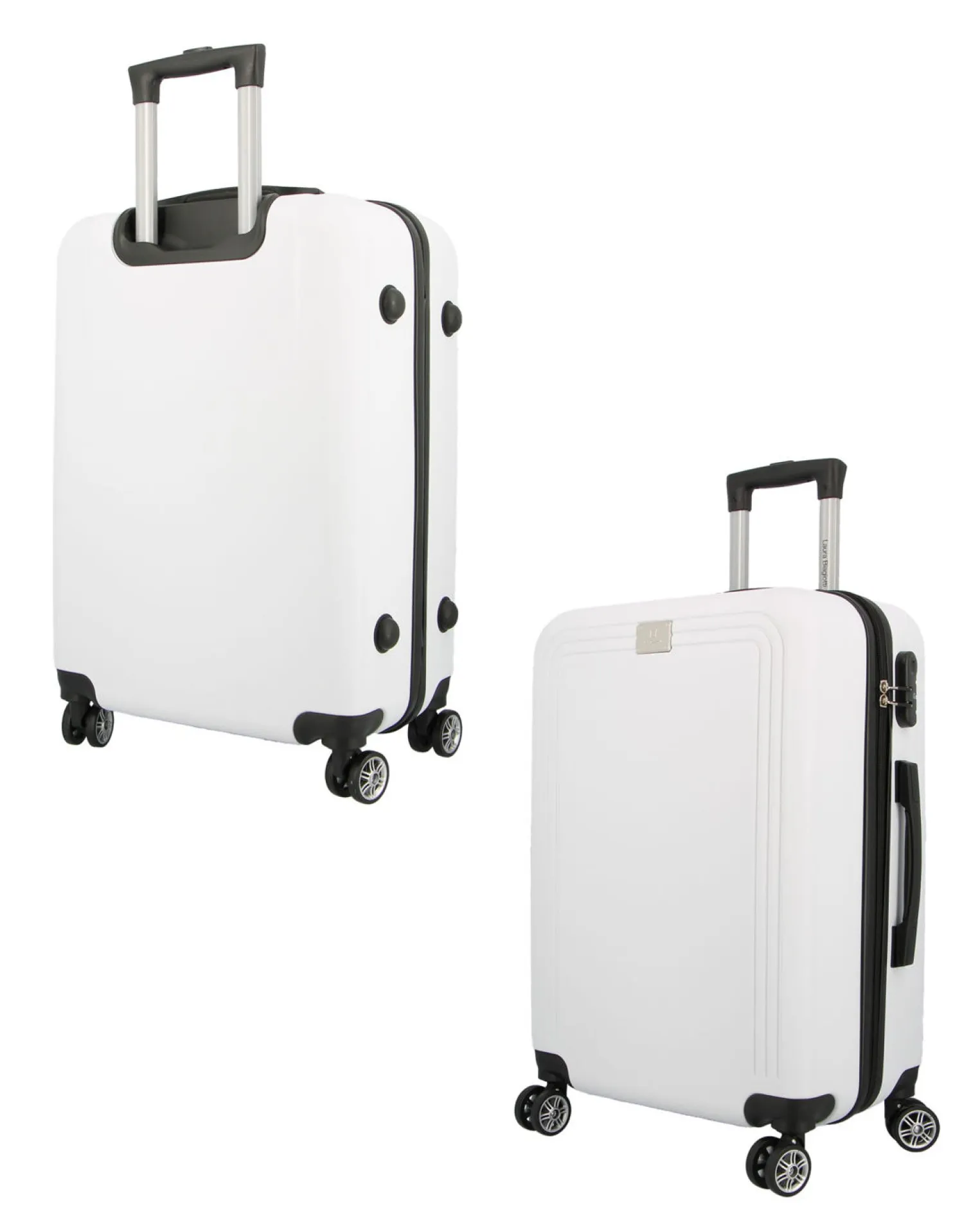 LAURA BIAGIOTTI - TROLLEY BIANCO IN ABS 4 RUOTE