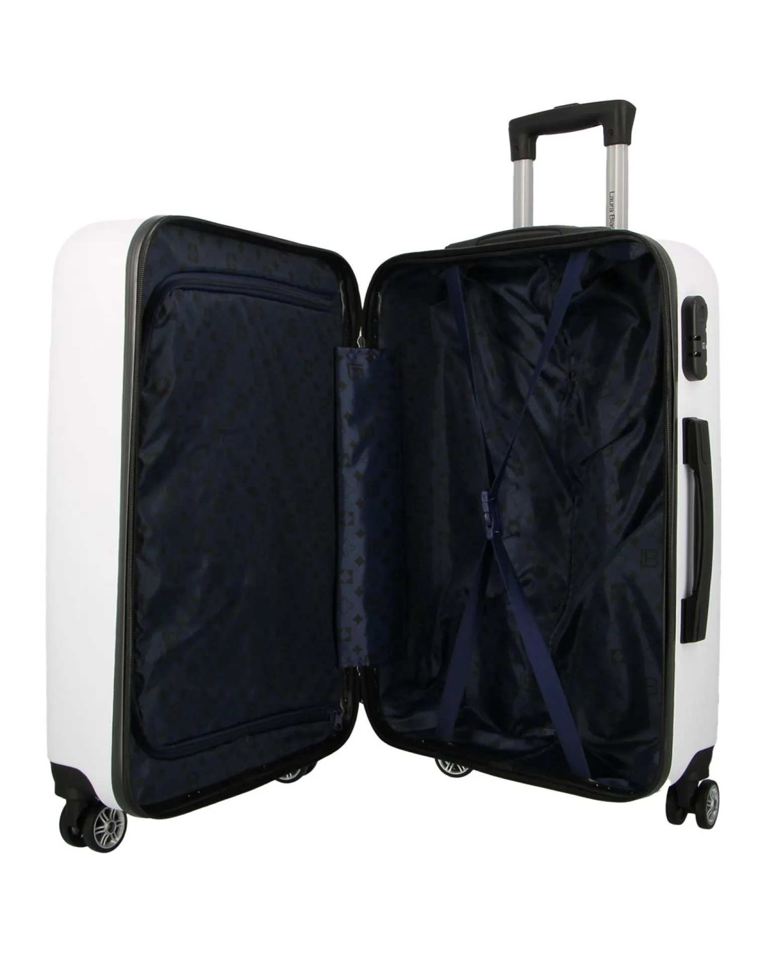 LAURA BIAGIOTTI - TROLLEY BIANCO IN ABS 4 RUOTE