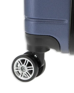 LAURA BIAGIOTTI - TROLLEY BLU IN ABS E 4 RUOTE DOPPIE CON STAMPA TARTARUGATA
