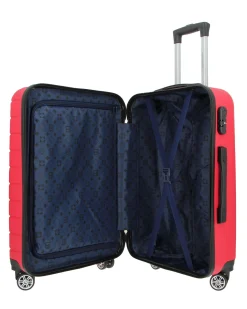 LAURA BIAGIOTTI - TROLLEY ROSSO IN ABS E 4 RUOTE DOPPIE CON STAMPA TARTARUGATA