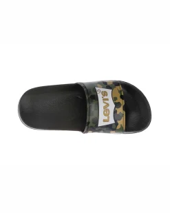 LEVI'S - CIABATTA DA BAMBINO KHAKI CON FASCIA MACULATA, NUMERATA 28/35 - VPOL0133S