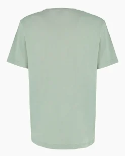 LONSDALE - Tshirt manica corta verde salvia con logo in cotone