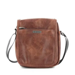 LOTTO - Borsello effetto vintage con zip su patta