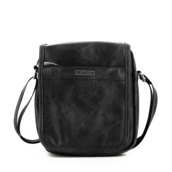 LOTTO - Borsello effetto vintage con zip su patta