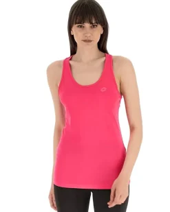 LOTTO - Canotta sportiva da donna rosa fluo in tessuto traspirante