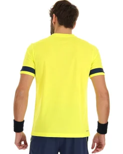 LOTTO - Maglietta da padel gialla in tessuto traspirante con dettagli blu - SUPERRAPIDA V