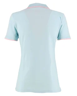 LOTTO - POLO  MEZZA MANICA DONNA CLASSICA STC PQ CELESTE CON RIGHINO ROSA -  213501/D52