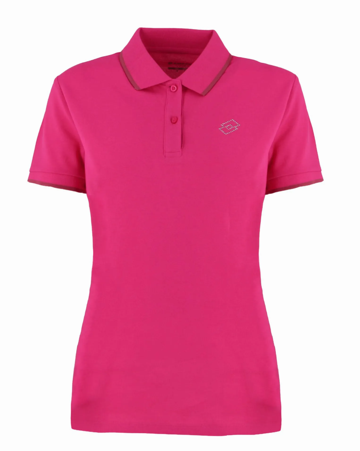 LOTTO - POLO MEZZA MANICA DONNA CLASSICA STC PQ FUXIA CON RIGHINO BORDEAUX - 213501/0NW