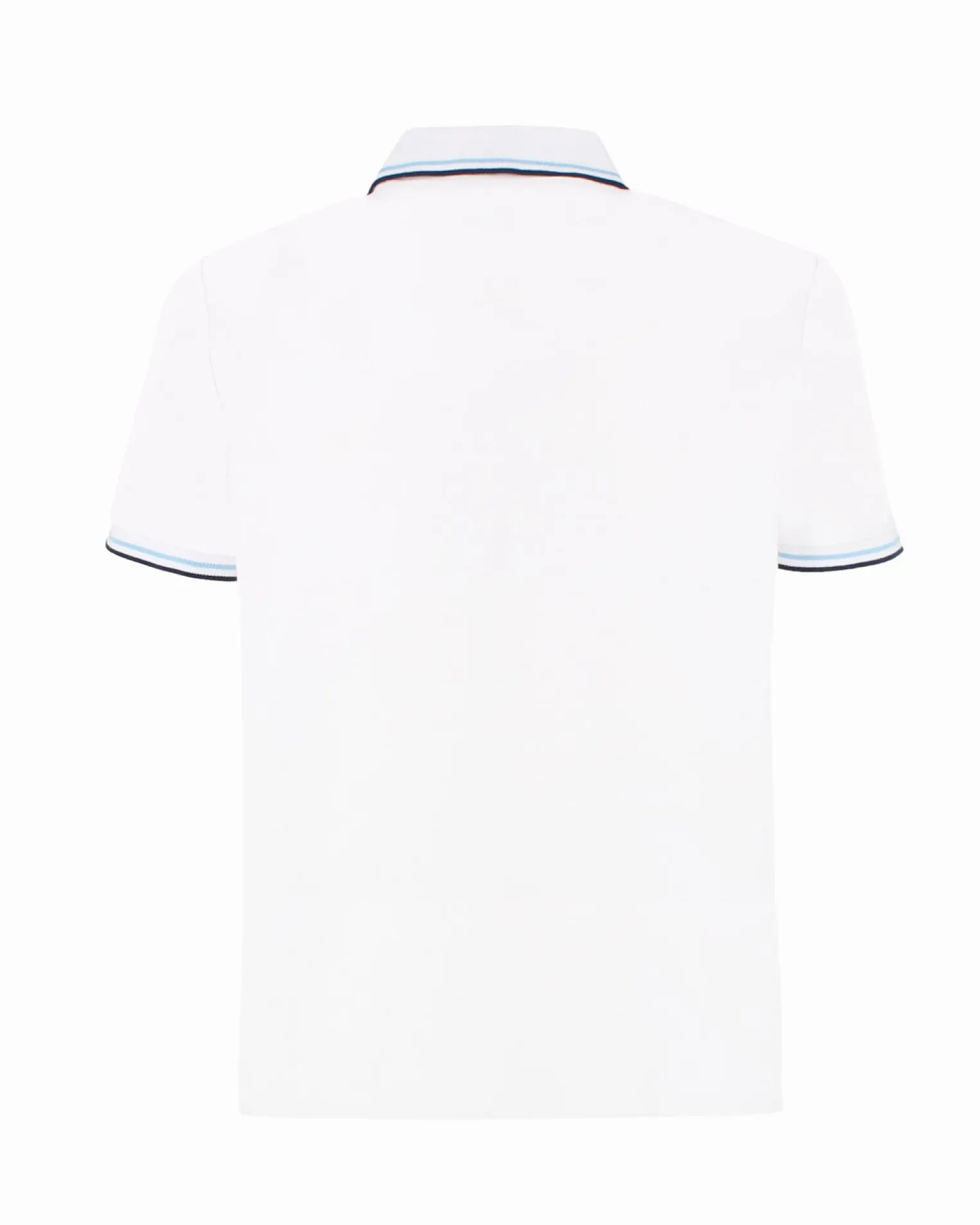 LOTTO - POLO MEZZA MANICA UOMO BIANCA CON RIGHINO CELESTE E BLU CLASSICA - 219238/BXC