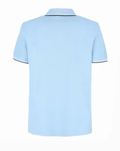 LOTTO - POLO MEZZA MANICA UOMO CELESTE CON RIGHINO BIANCO E BLU CLASSICA - 219238/BXI
