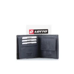 LOTTO - Portafoglio in VERA PELLE con doppio scomparto banconote e tasca portaspicci