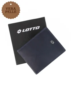 LOTTO - Portafoglio uomo blu in VERA PELLE