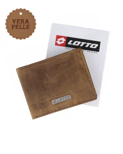 LOTTO - Portafoglio uomo taupe in VERA PELLE