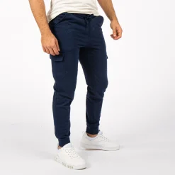 MENS CLUB - PANTALONE FRENCH TERRY TASCHE LATERALI CON POLSI