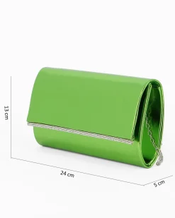 MISS GLOBO -Bustina verde specchio con inserto strass