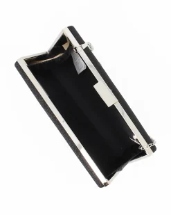 MISS GLOBO- CLUTCH NERA IN LUREX CON  APERTURA IN METALLO