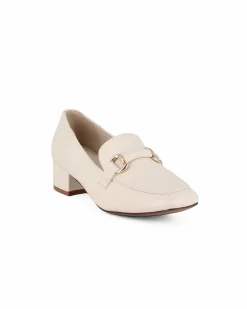 MISS GLOBO - Mocassino bianco con tacco 4cm