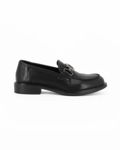MISS GLOBO - Mocassino nero con morsetto e sottopiede in memory soft