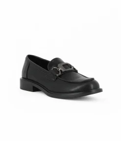 MISS GLOBO - Mocassino nero con morsetto e sottopiede in memory soft