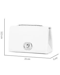 MISS GLOBO - Pochette bianca in vernice con patta e chiusura a girello