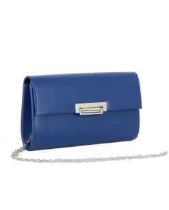 MISS GLOBO - Pochette blu con patta e chiusura metallica a incastro