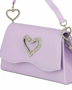 MISS GLOBO - Pochette lilla con patta dettaglio cuore di strass