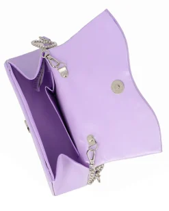 MISS GLOBO - Pochette lilla con patta dettaglio cuore di strass
