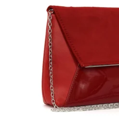 MISS GLOBO- Pochette multimateriale con bordo metallico su patta