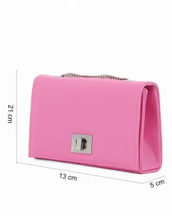 MISS GLOBO - Pochette rosa scuro con patta e chiusura a girello
