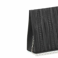 MISS GLOBO- Pochette triangolare con fasce strass verticali