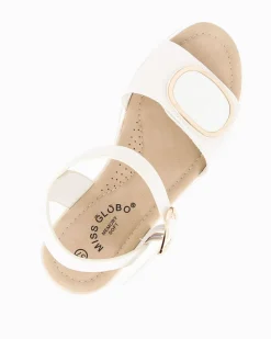 MISS GLOBO - Sandalo panna platform con sottopiede memory soft e strappo, zeppa 5CM
