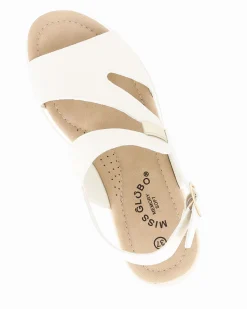 MISS GLOBO - Sandalo platform panna con sottopiede in memory soft, zeppa 5CM