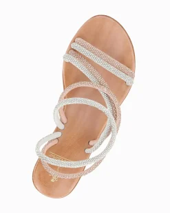 MISS GLOBO - Sandalo rosa e argento con strass