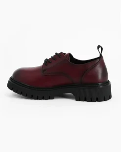 MISS GLOBO - Scarpa bordeaux con lacci e suola track